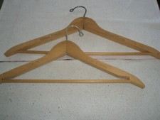 2 vintage advertising wood Hotel Hangers HILTON HOTEL  COLUMBUS HOTEL Mia. FL