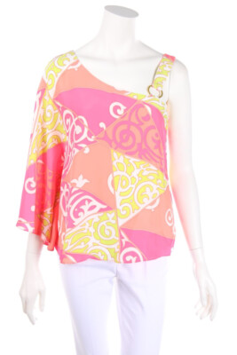 ALICE & TRIXIE Blouse Silk Asymmetrical Cut S multicolor NEW