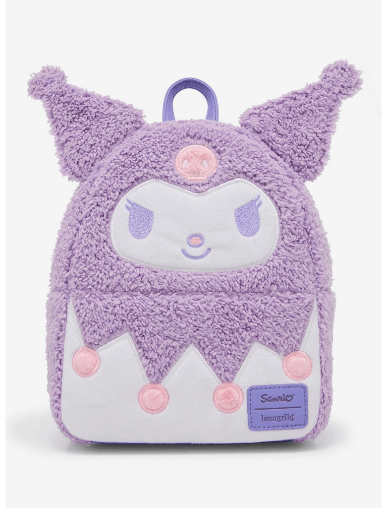 fuzzy mini backpack Loungefly Sanrio Kuromi Purple Pastel Fuzzy Mini Backpack