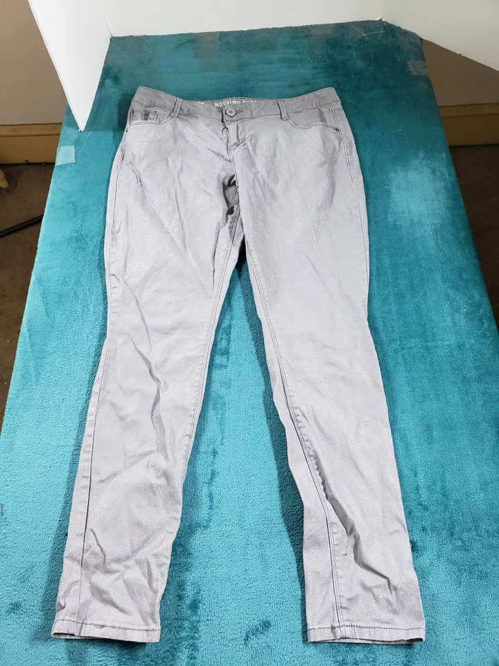 Mossimo Jeans Sz 13 Womens Gray Stretch Pants Ladies Mid Rise Skinny Denim - Image 2 of 4