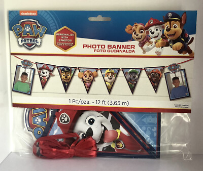 PAW PATROL 12  Personalize Photo Hanging Banner Birthday Party Supplies Decor