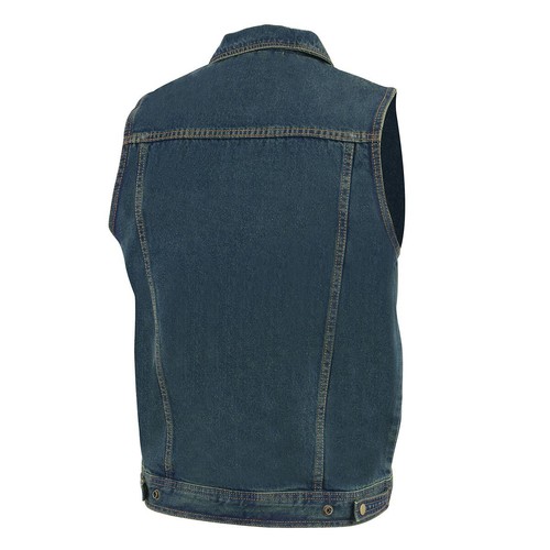 Milwaukee Leather Men's Snap Front Motorcycle Denim Vest W/ Shirt Collar -DM1331 - Picture 16 of 16
