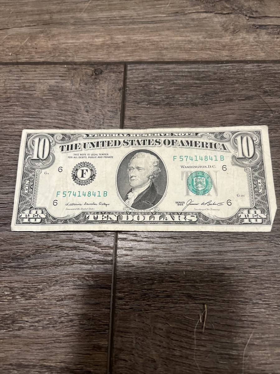 1985 $10 Ten Dollar Bill Federal