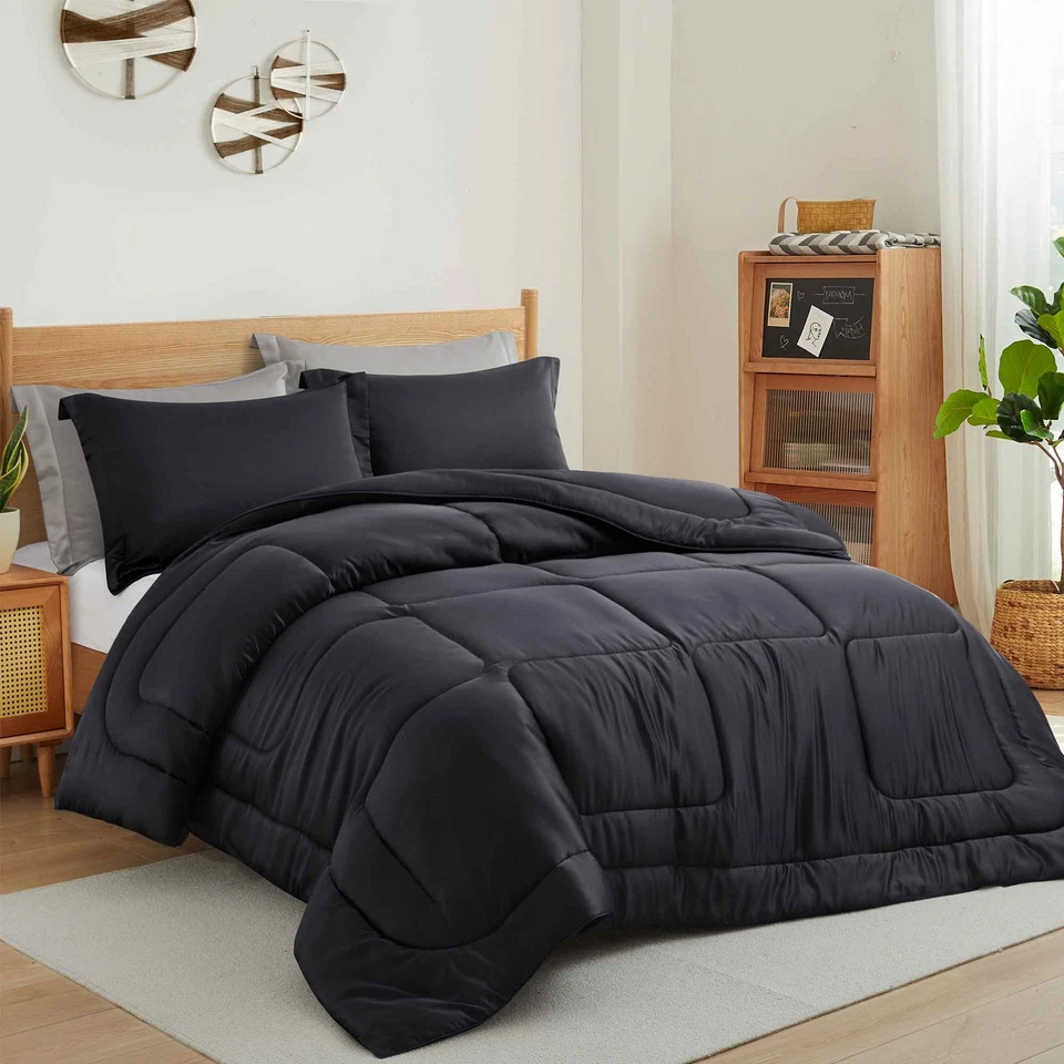 Satin Silky Quilt Super Soft Microfiber Bedding Comforter Set King or Queen Size - Image 2 of 4