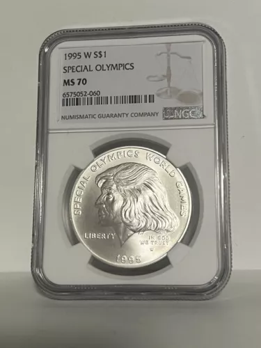 MS70 1995 W Special Olympics Commemorative Silver Dollar NGC *