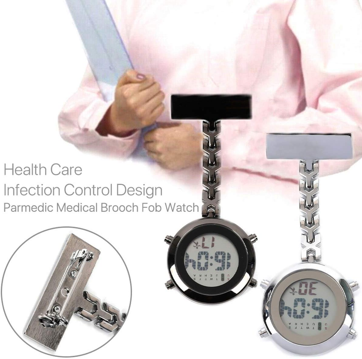Fashion Nurse Fob Watch Large Face Nursing Pendant Pocket Digital Watch