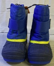 NEW Cat Jack Boys Dane Snow Boots Blue Textile Waterproof Mid Calf Hook Loop 5