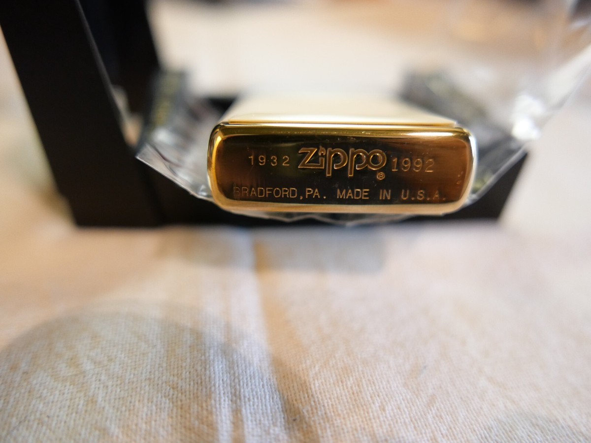 ZIPPO SCRIMSHAW BRASS LIGHTER 1932-1992 | eBay