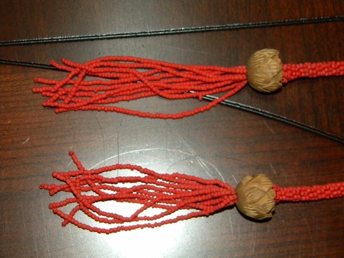 Lucky Brand Necklace Coral Orange Seed Bead Wood Carved Lotus Boho Lariat Tassel - Picture 2 of 12