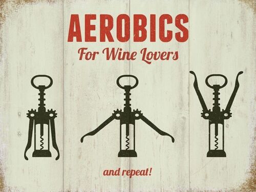 Wine Aerobics.Bottle Opener Corkscrew.Bar.Kitchen.Funny Novelty Fridge Magnet - Afbeelding 1 van 1