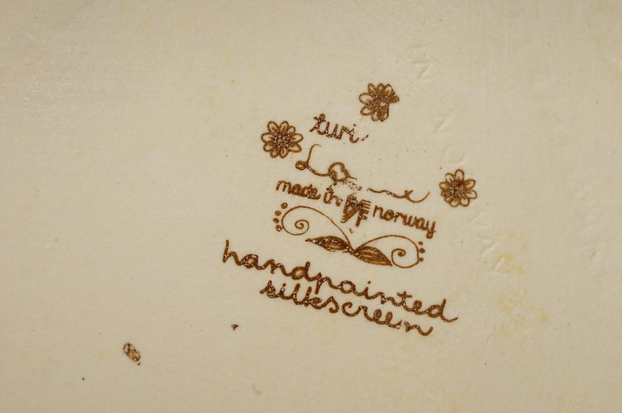 Mid Century Modern MCM Vintage Teapot Figgjo Flint Norway Lotte Blue Flowers