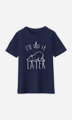 Navy Blue Short Sleeve Kids T-Shirt I'LL DO IT LATER