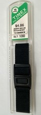 New TIMEX Black 18mm Watch Band Snappy Nylon Water Resistant