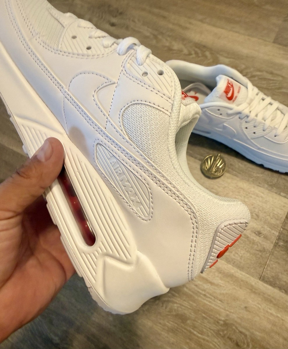 Nike Air Max 90 'White Light Crimson' DM0029-118 Men's Size 12.5