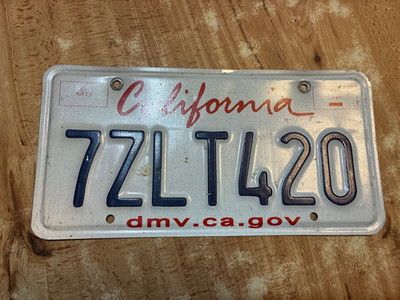 2016 California 420 License Plate 7ZLT 420 Cali Mancave Sign Wallhanger