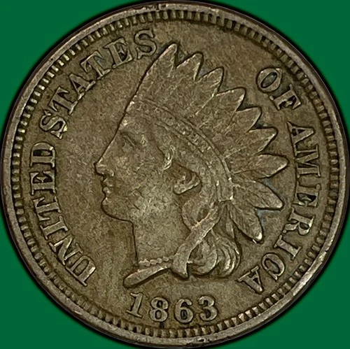1863 Indian Head Cent Extremely Fine XF Coin #32097