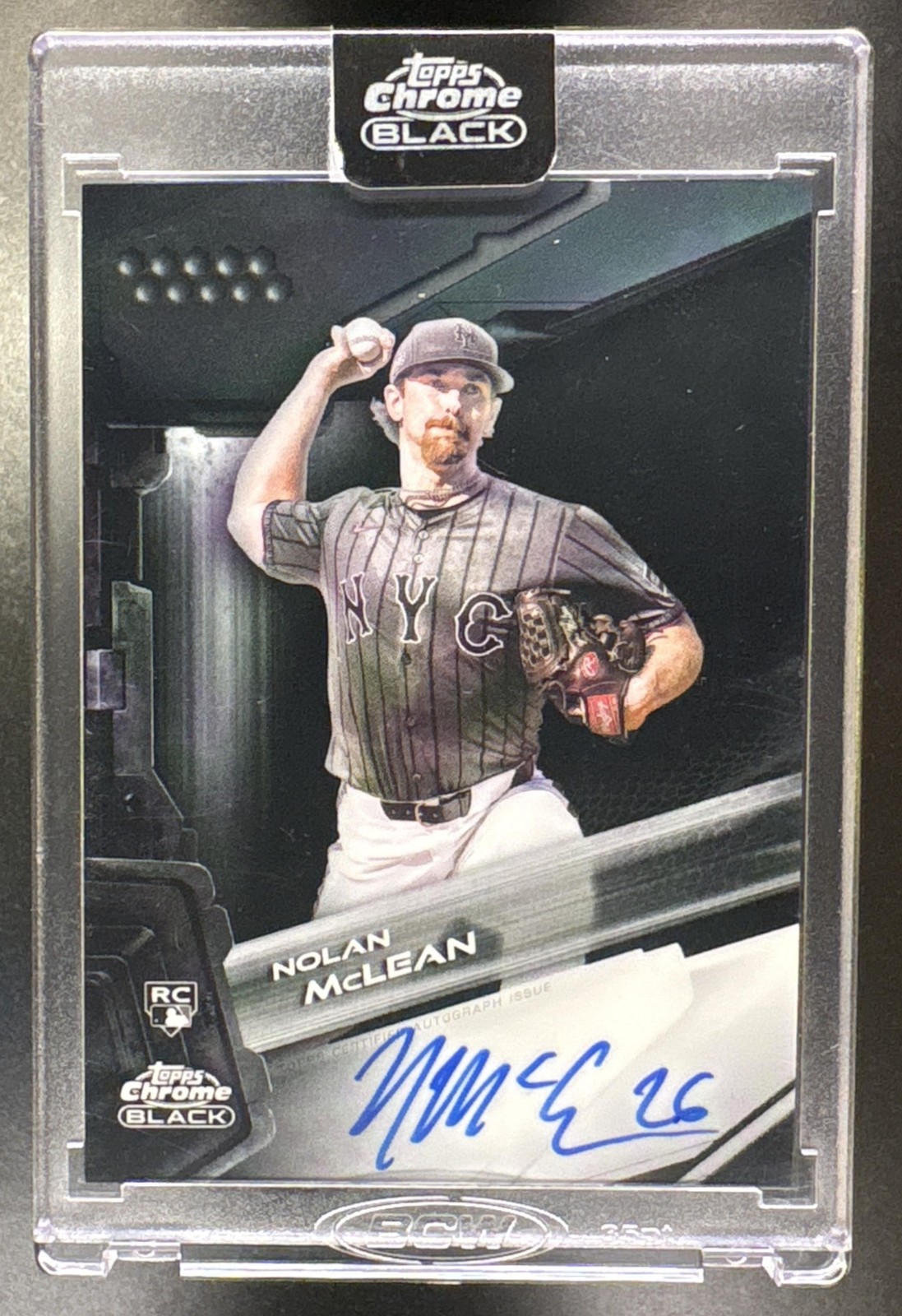 2026 Topps Chrome Black Nolan McLean #CBA-NM Auto RC Mets