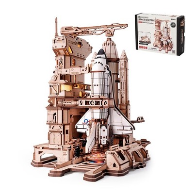 ROKR 3D Puzzles Space Shuttle-Dynamic Launch Base with Motorized Lift, LED Li...