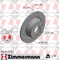 2X Zimmermann Bremsscheibe Sport Z 150.3429.52 FüR BMW E81 E87 E90 E82 1Er 3Er