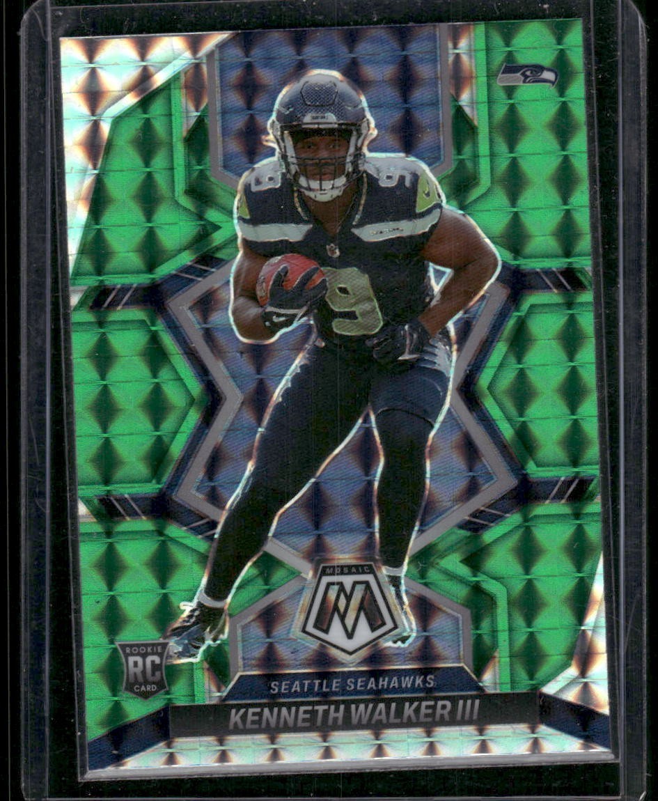 Kenneth Walker III 2022 Panini Mosaic RC #308 Green Mosaic Prizm SeattleSeahawks