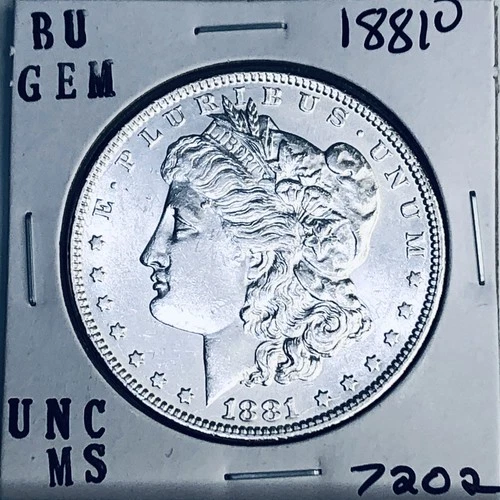 1881 O BU GEM MORGAN SILVER DOLLAR UNC MS+++ U.S. MINT RARE COIN 7202