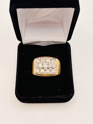 Diamond Cluster Ring 15.7g 14k Gold Crescent Estate Ring Size 11.25