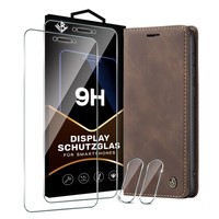 KlapphüLle FüR Samsung Galaxy A57 5G Handy Cover Braun 2X Display Kamera Glas