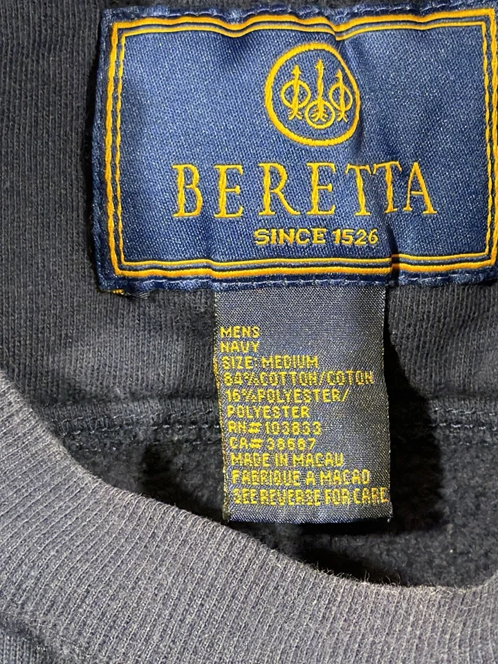 Beretta Embroidered Sweatshirt Mens Medium Blue/Green Embroidered 1526 Logo - Image 2 of 4