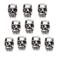 10pcs Antique Silver Charms Skull Head Beads for Bracelet