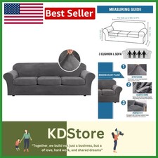 Set Copridivano in Velluto Peluche Spesso - Protezione Elegante per 3 Divani Cuscino