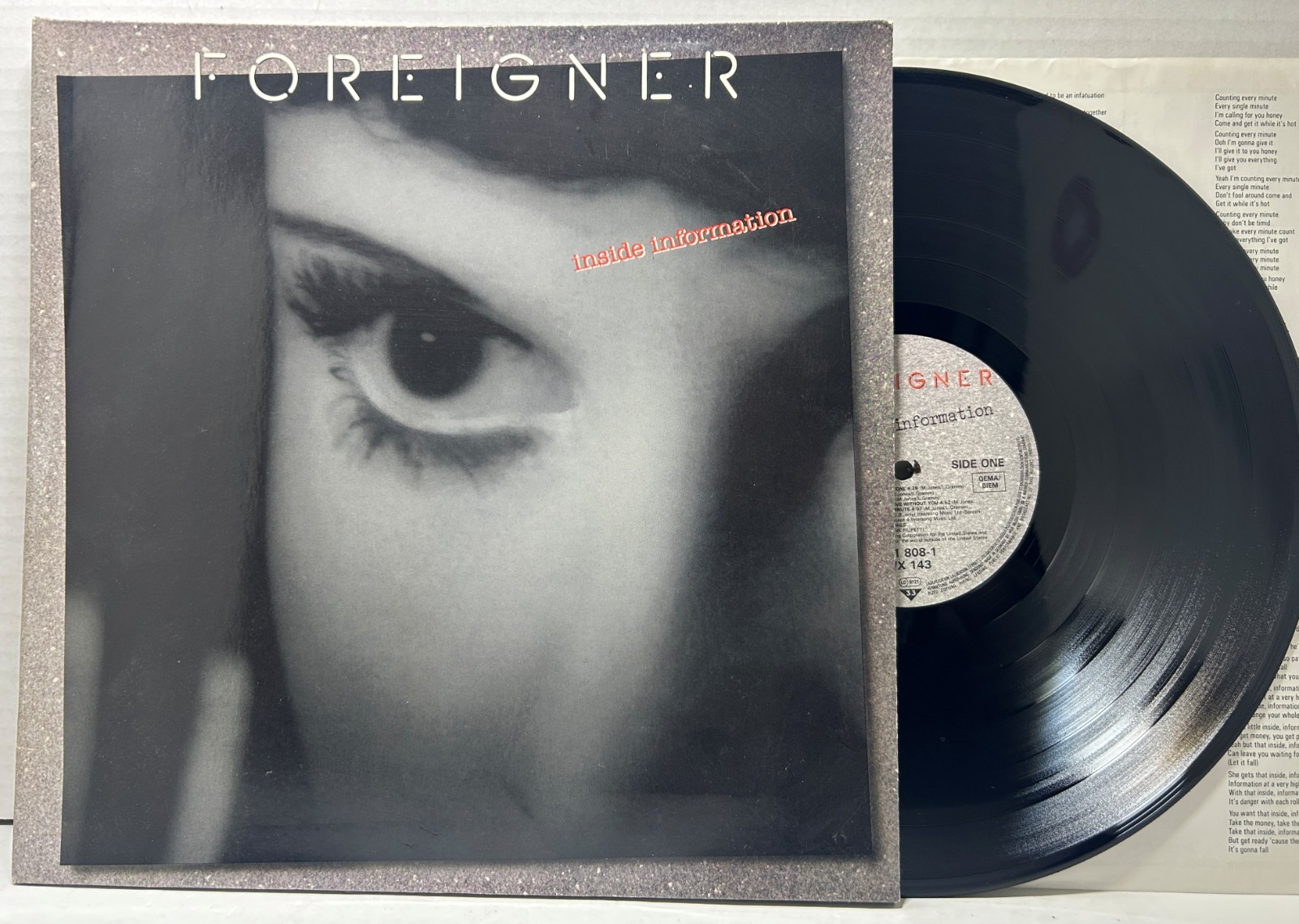 LP Foreigner Inside Information WX 143 1987 Gatefold Vinyl EX Cover VG+ A2/1B
