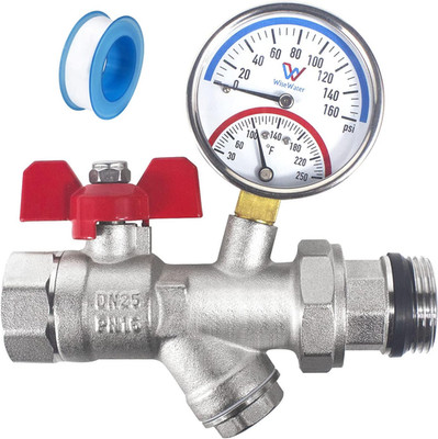 1'' NPT Stainless Steel Ball Valve with Strainer Mesh Filter, PEX Manifold Ball