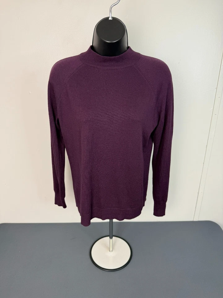 Suéter tejido Spense para mujer cuello falso púrpura talla pequeña grande acogedor Foto 2 de 4