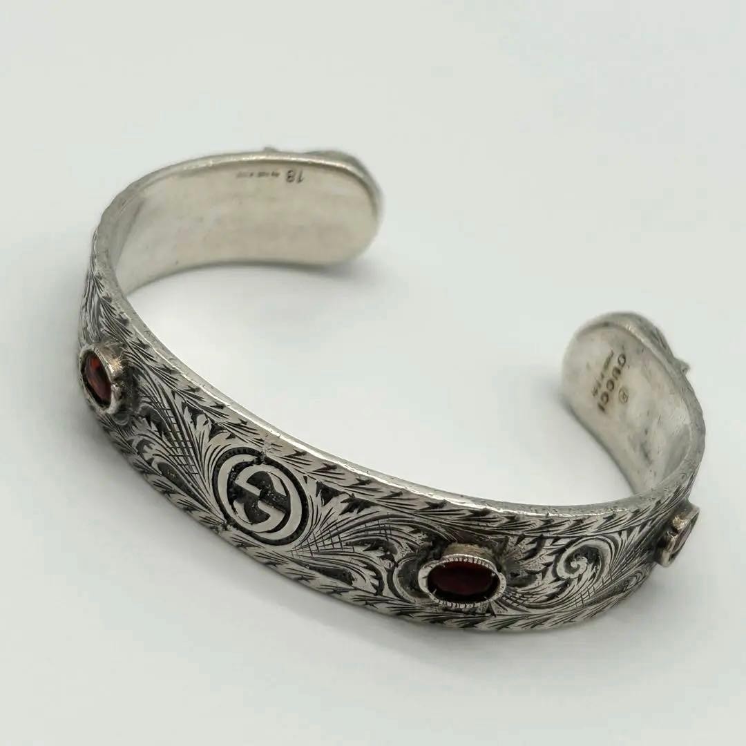 GUCCI Interlocking Cat Head 925 Bangle Bracelet S… - image 1