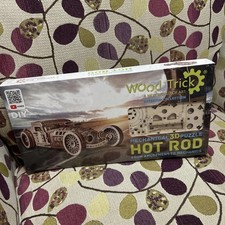 Wood Trick Mechanical 3D Puzzle Model Hot Rod - Brand New Sealed