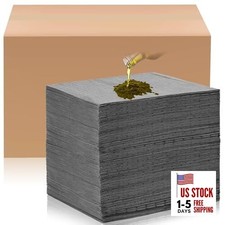 Oil Absorbent Pads Weight Dimpled Pad Garage 9.8 x 13 Inch 100 Gray