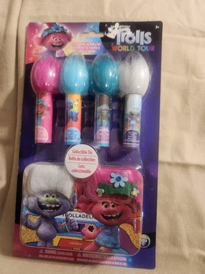 Trolls World Tour Girls 5 Pc. Gift Set with Lip Gloss and Collectible Tin NEW