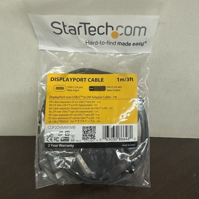 NEW StarTech.com CDP2DVIMM1MB USB-C to DVI Adapter Cable - 1m (3 ft)