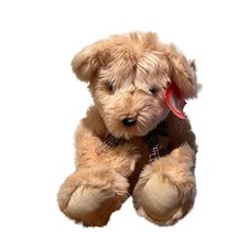 20" Large FAO Schwarz Cream Shaggy Plush TEDDY BEAR w/ Ribbon EUC NWT