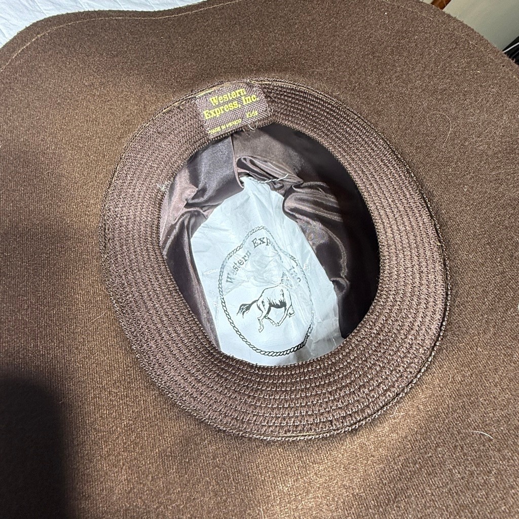 Western Express Kids Brown Cowboy Hat Size L Youth Wool Felt Western Ranch Style image 4