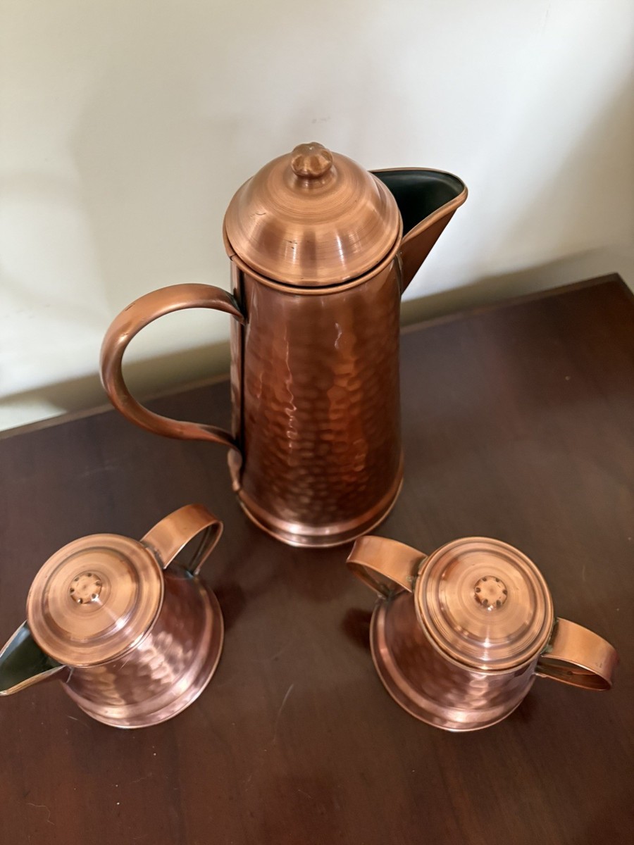 Vintage Gregorian Copper Hand Hammered Tea Set 20th Century | eBay