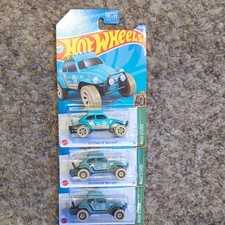 Hot Wheels Volkswagen Baja Bug Mud Studs 5/5 Diecast Cars Lot of 3 Blue/Green