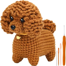 Teddy Dog Crochet Kits for Beginners Animal Amigurumi Crochet Starter Set Knitti