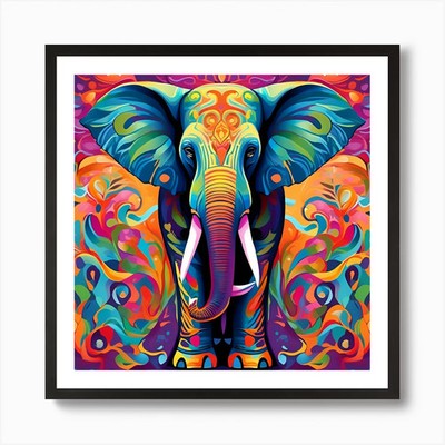 Elephant Painting 1 Art Print Framed Wall Art Poster Canvas Print Picture