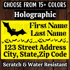 50 RETURN ADDRESS MAILING LABELS 2.25"×1.25 HALLOWEEN STICKERS BATS INVITE