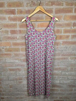 MamaLicious Maternity Floral Jersey Midi Dress Organic Cotton Pink Size M