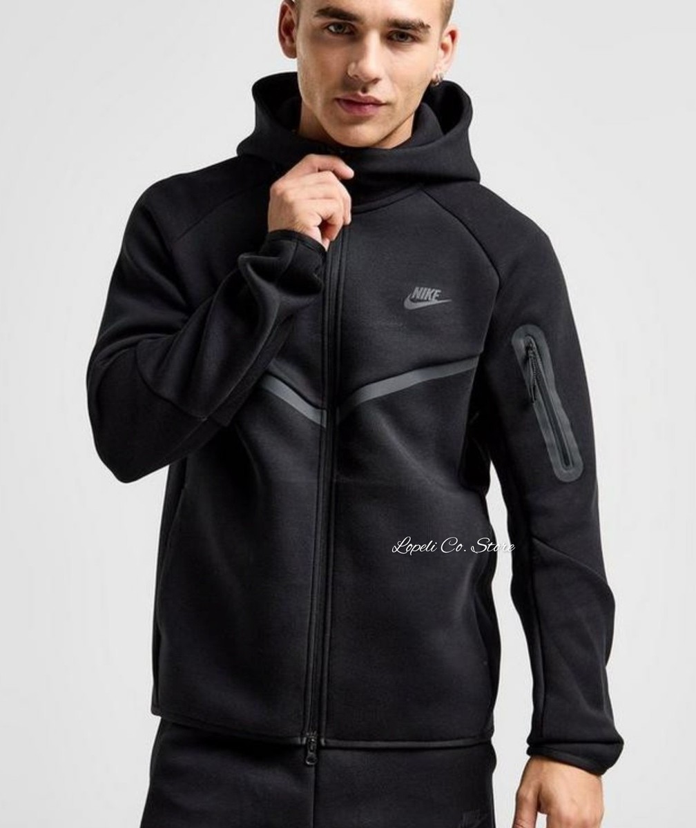 Nike Tech Fleece Windrunner Hoodie Jacket Full Zip Black HV0949