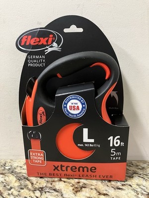 Flexi Xtreme Dog Leash Large Retractable 16' Tape 145lb Max Collar Germany