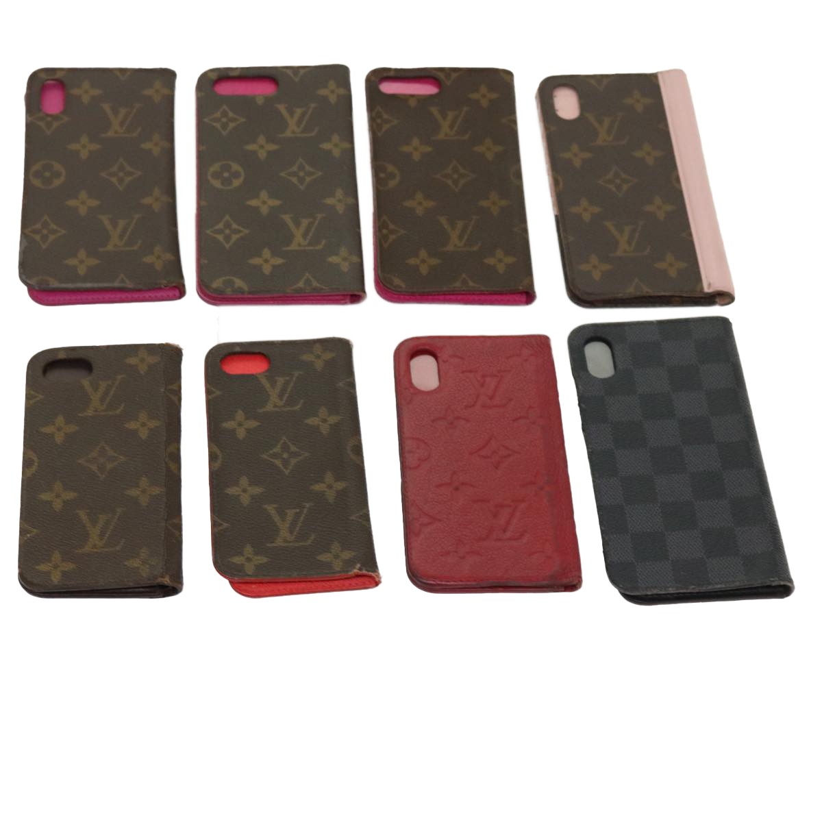 LOUIS VUITTON Monogram Damier Graphite iPhone Case 8 Set Red LV
