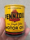 1950s Pennzoil Motor Oil Can Coin Bank Vintage Advertising Piggy Yellow Black